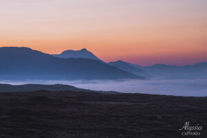 sunrise over the mountains scottland