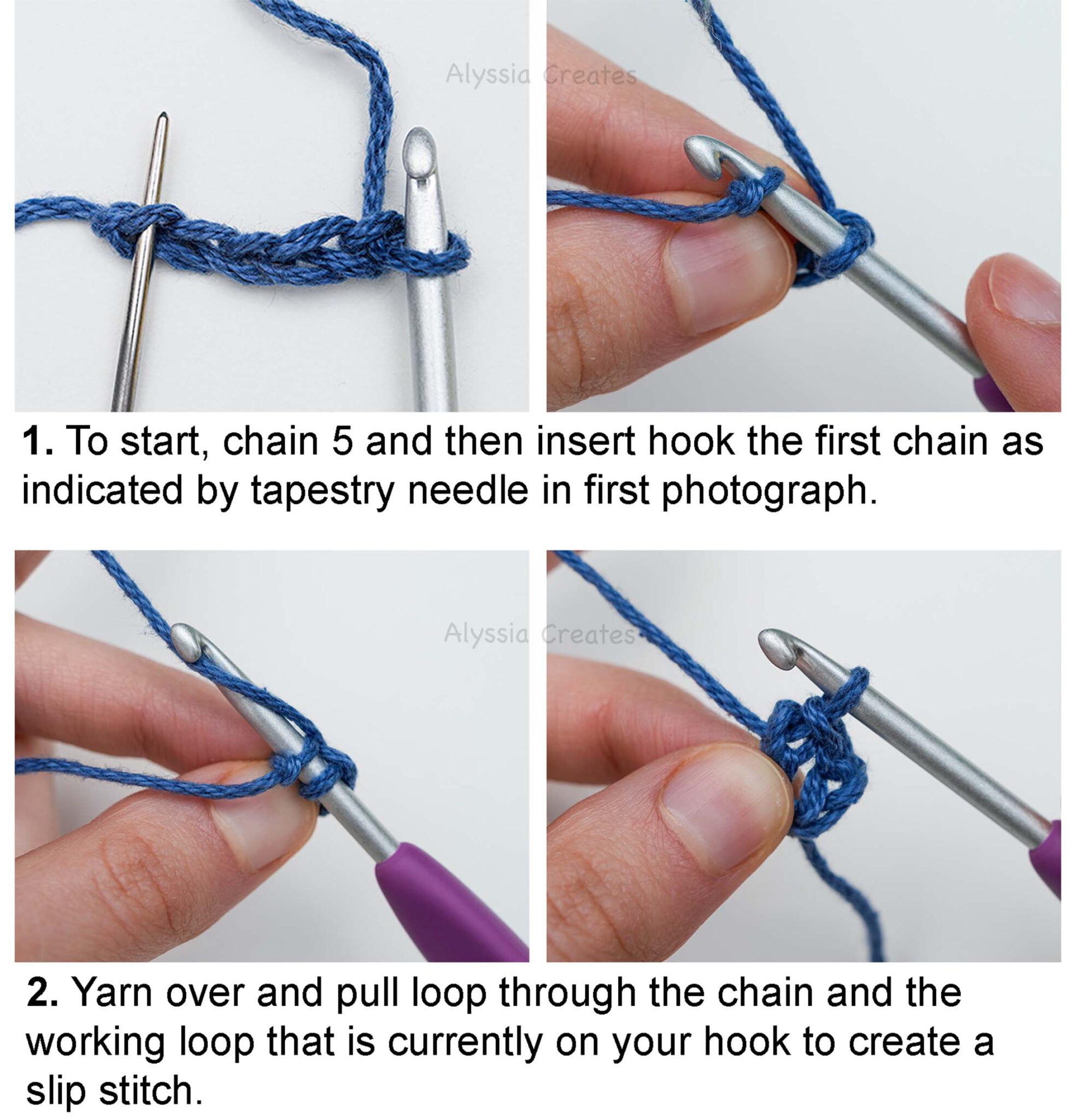 How to Slip Stitch for Beginners - Alyssia Creates