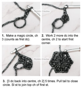 Round 1 for hexagon cardigan