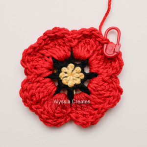 Poppy applique french knots