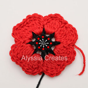 Poppy applique french knots