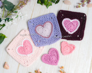 crochet heart granny square