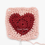 Heart granny square round 5