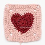 Heart granny square round 6