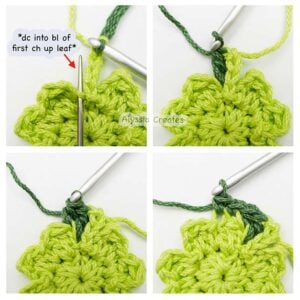 Clover granny square round 3 step 2