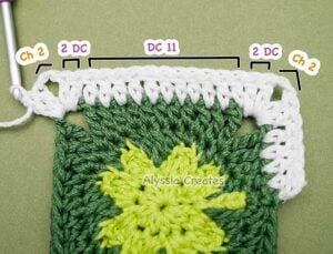 Clover granny square round 5