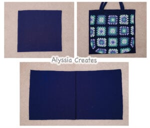 fabric cut out for crochet bag lining