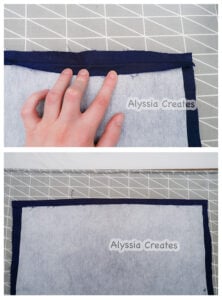 Folding over edge for lining