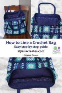 How to line a crochet bag for pinterest