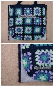 pining lining for crochet bag