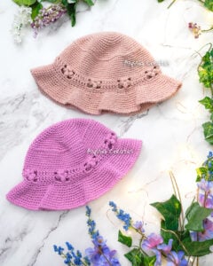 wavy brimmed bucket hat