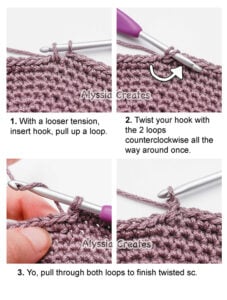 twisted single crochet